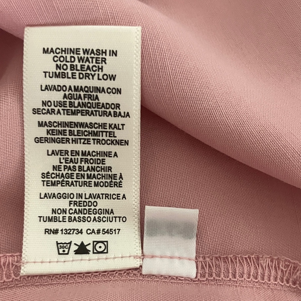 ANTHROPOLOGIE Cloth & Stone Pink Frayed Ruffle Shoulder Button Down Size XS - Picture 7 of 7